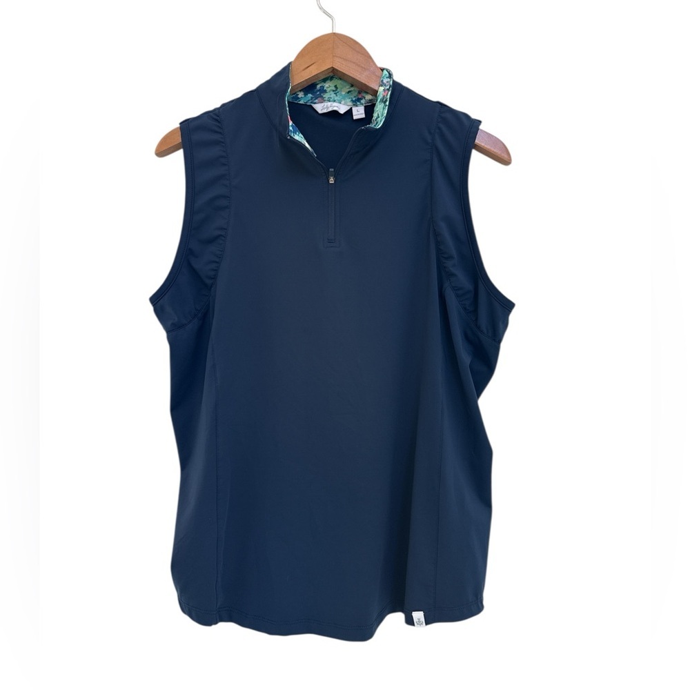 Lady Hagen Navy Sleeveless 1/4 Zip Golf Polo